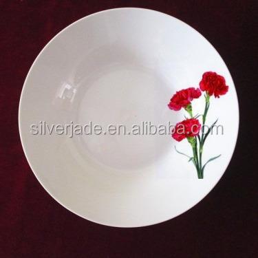 China Sustainable cheap buy china soup dishes with red flower for sale