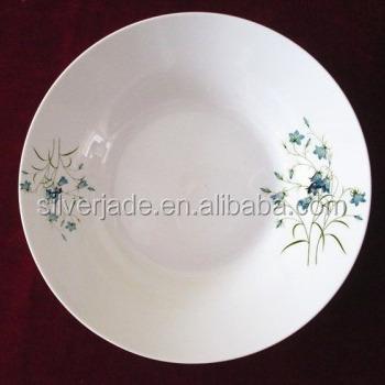 China Porcelain Sustainable Ceramic Soup Dish With Flower Pattern for sale