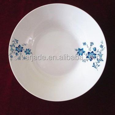 China Cheap Sustainable Blue White Round Ceramic Dishes for sale