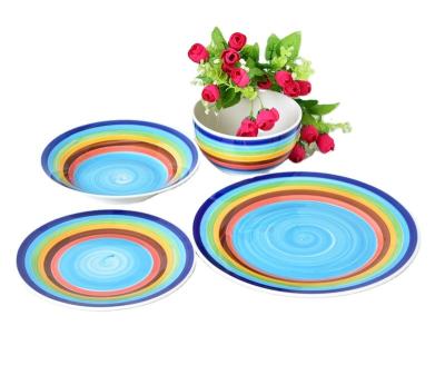 China Viable Hand Painted Colorful Ceramic Dinnerset for sale