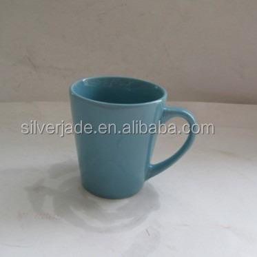 China Sustainable 11oz Blue Color Iced Coffee Mugs for sale