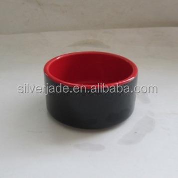 China Sustainable black and red porcelain cake plate set for sale