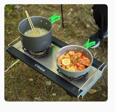 China Easy Carry Tools Outdoor Orange Cooking Set For Hiking Camping Ultralight Foldable Cookware for sale