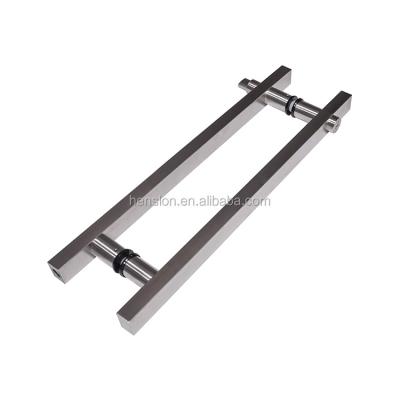 China Modern high quality stainless steel square handle pillar door handle glass lock 8800L2-stain for sale