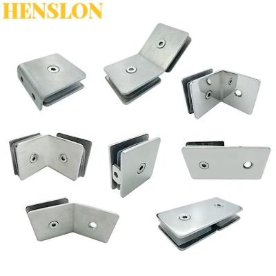 China Modern Welded Glass Clip Bathroom Fixing Clip Stainless Steel Square Door Separation Shower Glass Door Clip for sale