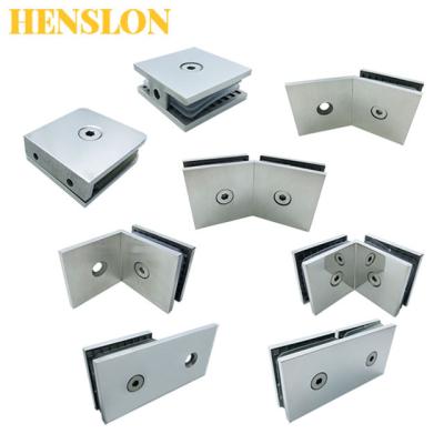 China Precision Stainless Steel Glass Fixing Clip Bathroom Fi-Cast Square Door Divider Door Clip Shower Modern Glass Room Accessories for sale