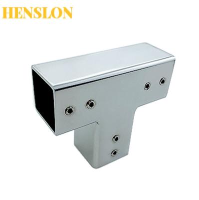 China Factory Price Modern Stainless Steel Shower Room Door Square Tube Connector Bathroom Glass Tube Connector Hardware Glass Tube Fittings for sale