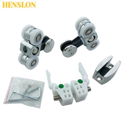 China Modern Factory Supply Sliding Door Wheel Bathroom Door Sliding Door Pulley Hardware Glass Hanging Glass Accessories for sale