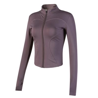 China Autumn Breathable Winter Yoga Suit Tight Fitness Jacket Running High Long Sleeve Top Elastic Fitness Yoga Suit For Women for sale