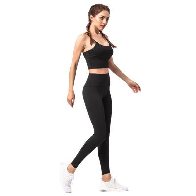 China New Breathable 2 Piece Yoga Women Fitness Clothing Sport Wear Custom Active Wear Seamless Gym Wear Set Ribbed Styles Yoga Set for sale