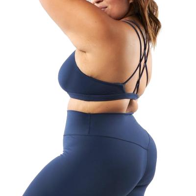 China 2022 Women Fitness Breathable Cross Back Yoga Sets Miqi Clothing Blue Plus Size Activewear for sale