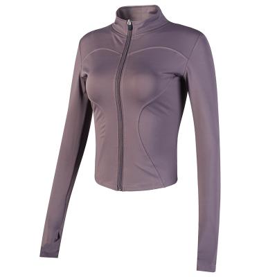 China New Type Breathable Yoga Jacket Zipper Sports Yoga Jacket Seamless Running Fitness Long Sleeve Quick Dry Jacket For Women for sale