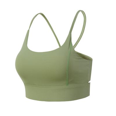 China Breathable Good Quality Sports Bra Women Yoga Bra Thin Quick Dry Shockproof Gathered Bra for sale