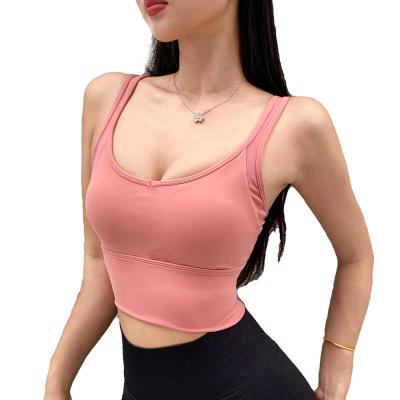 China Breathable Sports Bra Woman Fitness Yoga Seamless Current Gathered Training Bra for sale