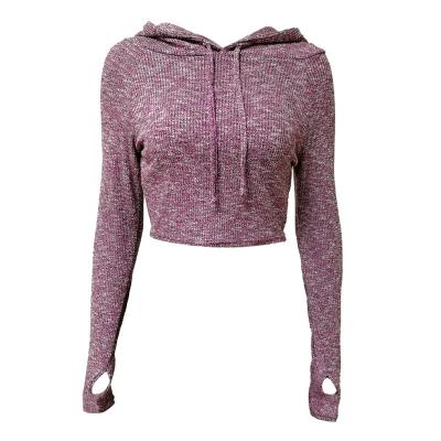 China Good Quality Sports Breathable Yoga Clothes Seamless Quick Dry Hip Lifting Hooded Navel Exposed Yoga Clothes For Women for sale