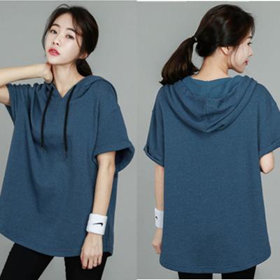 China Breathable In Running Women Loose Quick Dry Short Sleeve Hoodies Grow Top Fitness Running Sports T-Shirt for sale