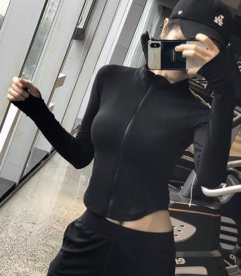 China Fashion Sports Breathable Jacket Coat Flexible Active Wear Women Zip Up Casual Gym Sports Fitness Jacket for sale