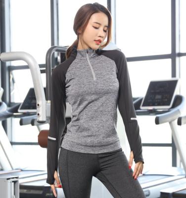 China New Autumn And Winter Women's Yoga Clothing Stand Collar Zipper Quick-Drying Fitness Yoga Breathable Casual Sports Top for sale