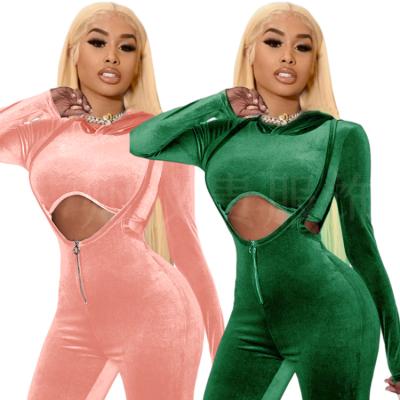 China Breathable Fashion Solid Color Long Sleeve Solid Color Stereo Cut Back Hoodie Set With Crop Female 2 Piece Sets for sale