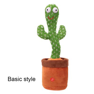 China 3 Battery Versions 32CM Stuffed Plush Toy Electric Acousto-optic English Speaking Plush Toy For Children Cactus Toys for sale