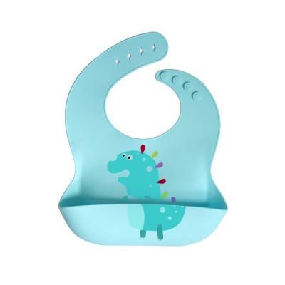 China Washable Soft Silicone Feeding Bibs Bibs Silicone Adjustable Fit Waterproof Baby Bib for sale