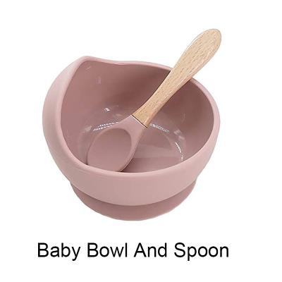 China BPA Free Silicone Bowl And Spoon Baby Items Feeding Bowl With Suction For Baby for sale