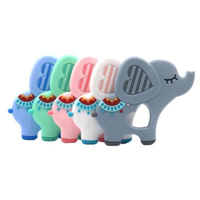 China New Design Eco-friendly Bpa Free Chewing Elephant Shape Silicone Baby Teething Teether Toy For Wholesale for sale