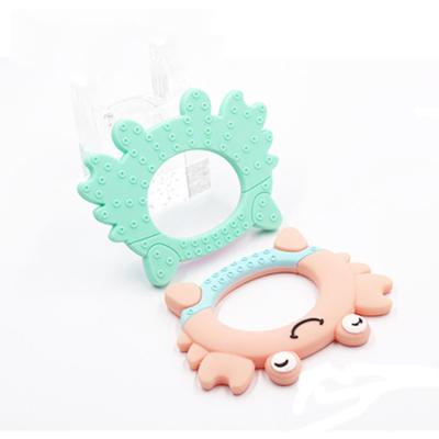 China Custom Silicone Crab Animal Teether BPA Free Silicone Eco-friendly Teething Toy For Baby Chewing Wholesale for sale