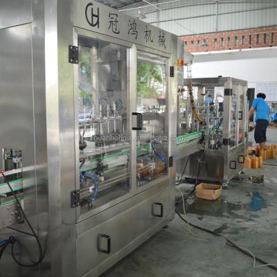 China High Speed 4 Heads Liquid Bottle Filling Capping Labeling Machine for Plastic Bottles for sale