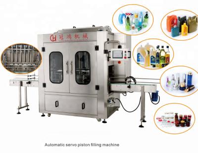 China 220V 6 Heads Automatic Piston Toilet Cleaner Bottle Filling Machine with Design for sale