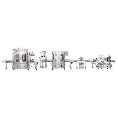 China Full Automatic Liquid Pesticide Bottling Line with Bottle Washer Filler and Capper for sale