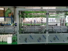 Bleach bottling line anticorrosive gear pump filling machine screw capping machine 2 sides labeler