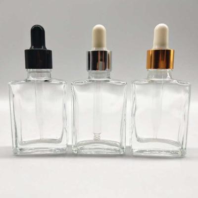 China 50Ml Square Dropper Bottle Black Square Cosmetic Glass Dropper Bottle, Square Dropper Glass Bottle 30Ml for sale