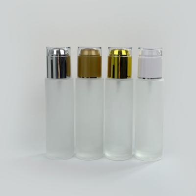 China 150Ml 200Ml 250Ml Lotion Glass Cosmetic Luxury White Plastic Bottle With Pump for sale