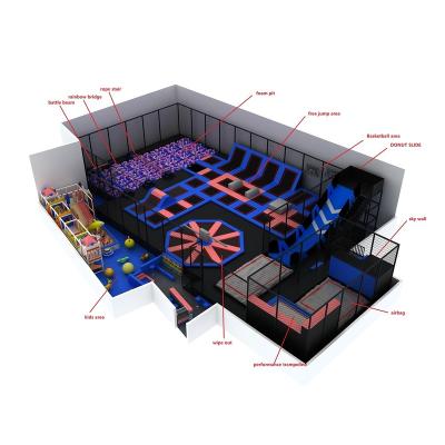 China With Trampoline Park ASTM TUV Standard Trampoline Trampoline Park Indoor Trampoline Park Protective Net Commercial Gymnastics Big Jump for sale