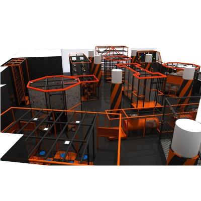 China Bring Happiness Adult Indoor Amusement Trampoline Park Ninja Tag Obstacle Course Warrior With Manufacture Price for sale