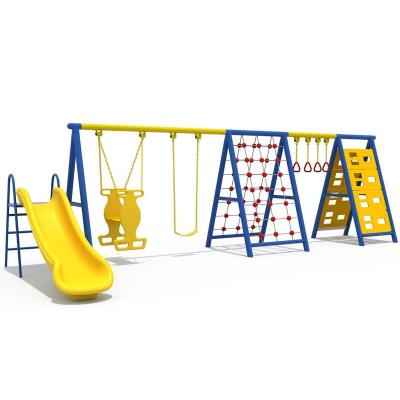 China Eco - Friendly Outdoor City Park Plastic Materials Combination Swing Set for sale