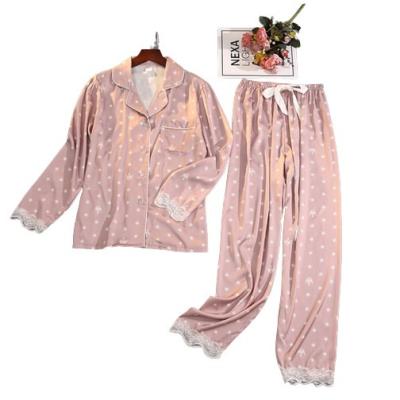 China Hot Selling QUICK DRY Silk Underwear Pajamas Long Women Pajamas Set For Women Set for sale