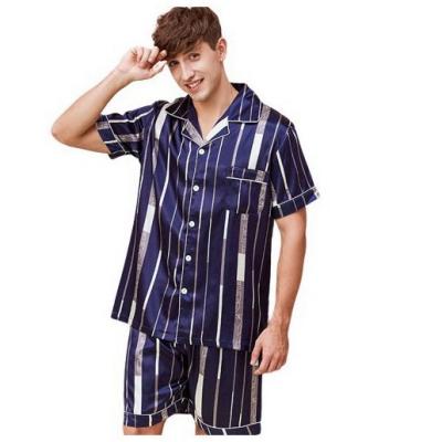 China QUICK-DRYING new luxury men's summer simple pajama set comfortable men's pajamas wholesale for sale