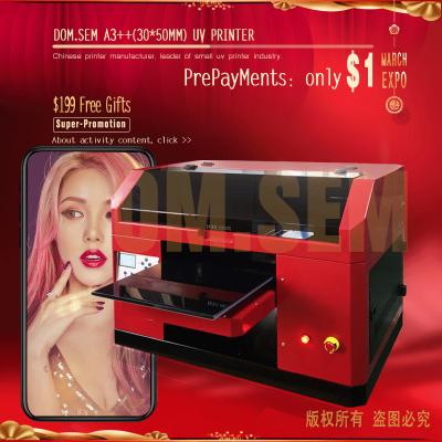 China DOM SEM New A3 Upgrade Custom UV Flatbed Printers (Big Promotion) Phone Case Printing UV Printing Machine For Phone Case/UV Inkjet Printer Logo/PVC Card for sale