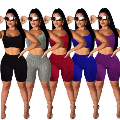 China 2021 Summer New Arrivals Sports Yoga QUICK DRY Casual Wear Set Women Clothing Short Two Piece Set Clothes for sale