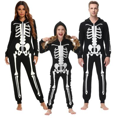 China 2021 newcomers QUICK DRY new wholesale fluorescent autumn and winter home wear Halloween horror pajamas holiday parent-child wear for sale