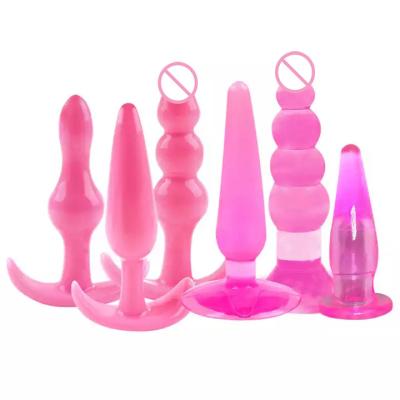 China Eco-friendly wholesale anal butt plug set 6pcs different sizes for cheap price butt plug sex toys anal stimulation plug sex toys 6pcs set for sale