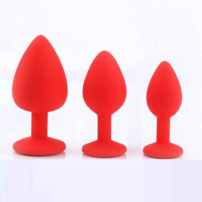 China Hot Selling Eco-friendly Silicone Anal Plug 3pcs In One Set High Quality Silicone Butt Anal Plug Set Wholesale With Bottom Jewelry Anal Plug for sale