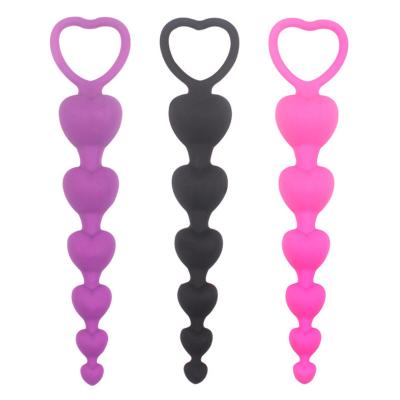 China Hot Selling Eco-friendly Raju Silicone Butt Plug Anal Beads For Men And Women Masturbating Wholesale Price Anal Butt Plug Beads Aphrodisia for sale