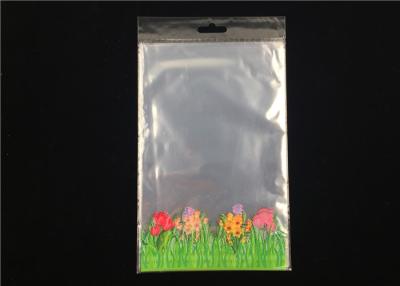 China Gift Custom Clear Plastic Packing Bags Printing Flower With Bottom Gusset for sale