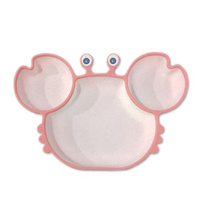 China Children's Eco-frinedly Crab Shape Kids Forming Baby Feeding Bowl Suction Dish Silicone Baby Suction Bowl Baby Feeding Bowl for sale