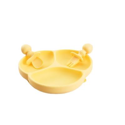 China Kids Food Grade Silicone Kid Shaping Strong Suction Toddler Baby Infant Silicone Plates Kids Divided Dish for sale