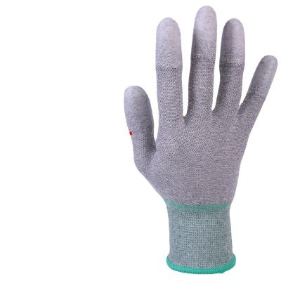 China Factory Wholesale Price Concessions PU Fingertips Flexible Carbon Fiber Nylon Antistatic ESD Glove for sale