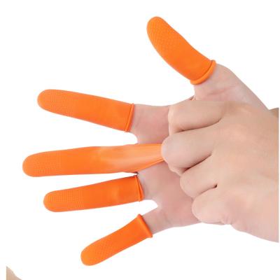 China Orange Non-Slip Wear-Resistant Industrial Labor Insurance Non-Slip Finger Latex Finger Rubber Finger Disposable Cover Wholesale for sale